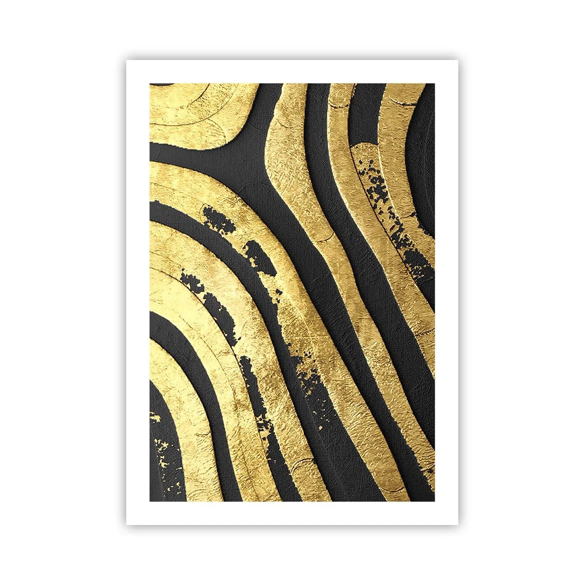 Affiche - Poster - Lignes dorées sur fond sombre - 50x70cm - Tout coule - Décoration murale moderne pour le salon et la chambre ARTTOR