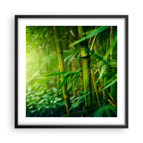 Affiche dans un cadre noir - Poster - Apprenez à connaître le vert lui-même - 50x50 cm