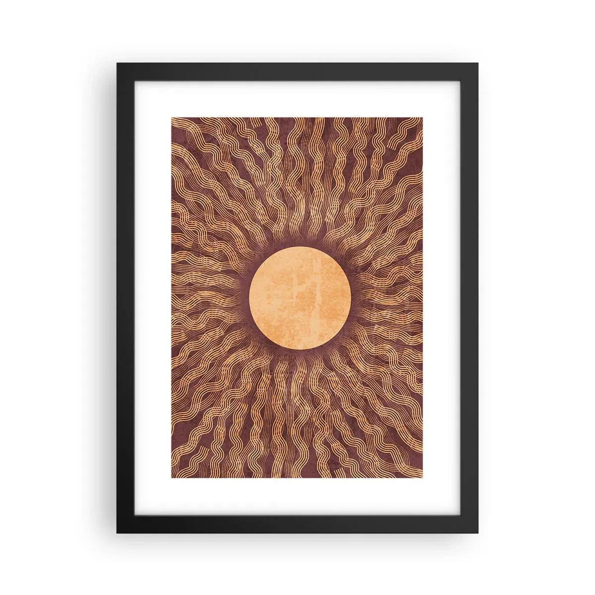 Affiche dans un cadre noir - Poster - Icône du soleil - 30x40 cm