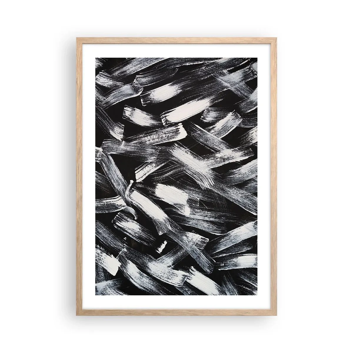 Affiche dans un chêne clair - Poster - L'abstraction dans l'esprit industriel - 50x70 cm