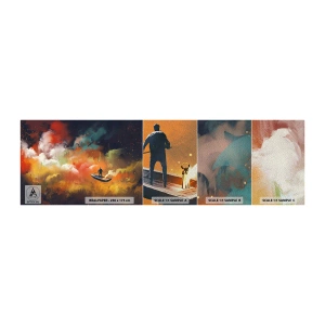 Échantillon de Papier Peint Premium Sand - En bateau à travers la galaxie - Abstraction, Fantaisie, Voyage - 100x30 cm