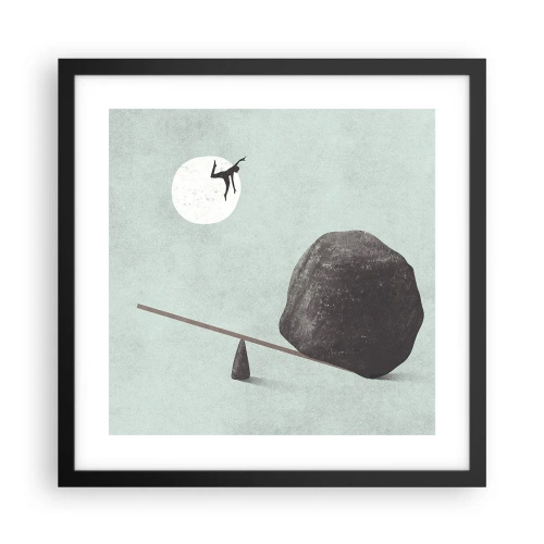 Affiche dans un cadre noir - Poster - Réalisation de ses rêves - 40x40 cm