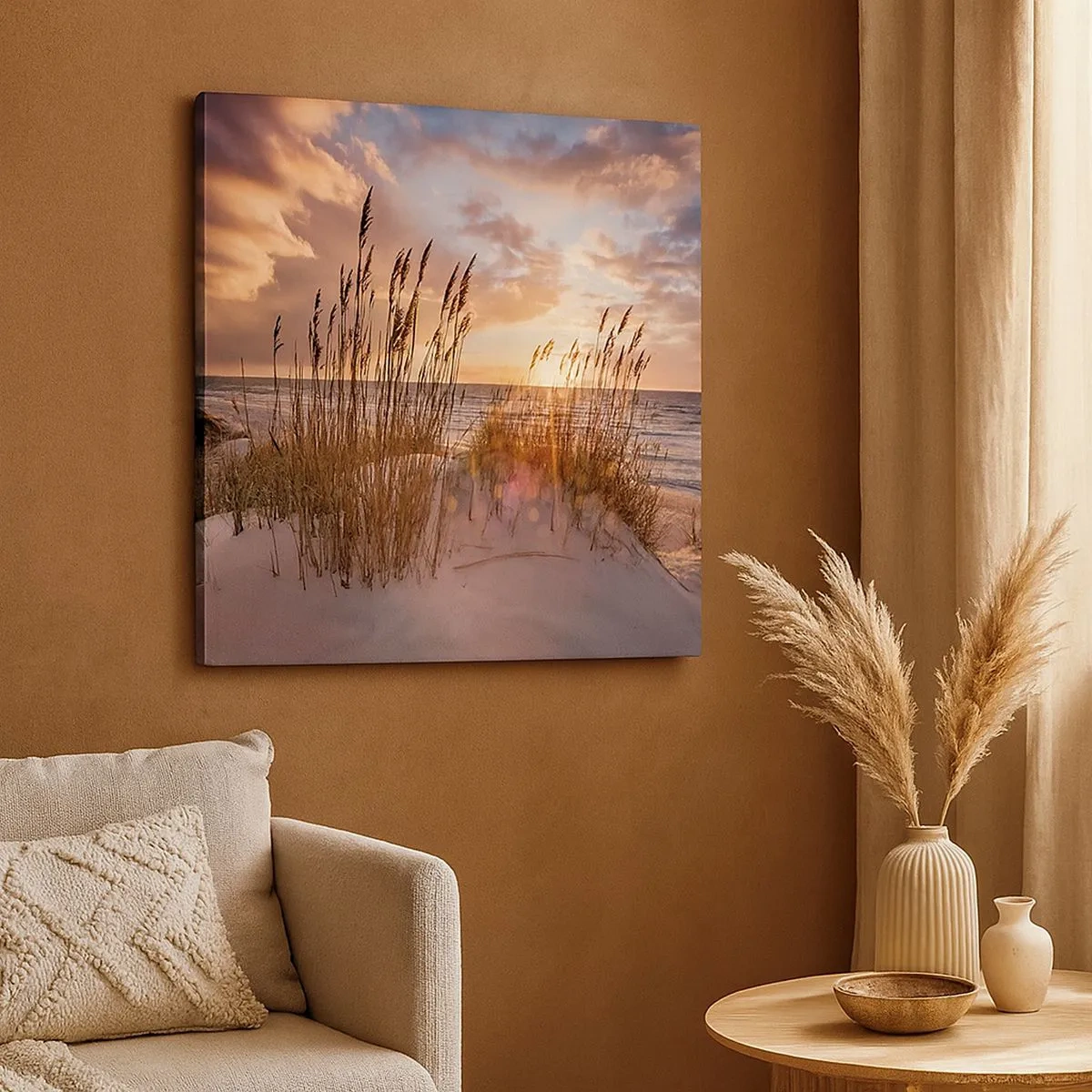 Impression sur toile - Image sur toile - Salutations du soleil et du vent - 30x30 cm