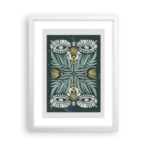 Affiche dans un cadre blanc - Poster - Comme une découpe folklorique - 30x40 cm