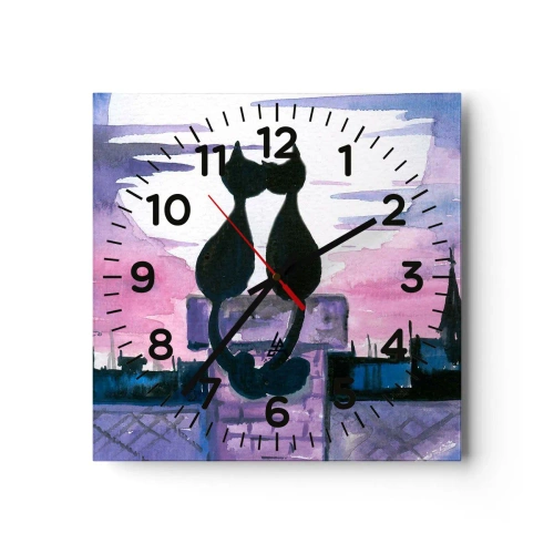 Horloge murale - Pendule murale - Rendez-vous sous la lune - 30x30 cm