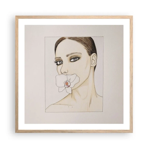 Affiche dans un chêne clair - Poster - Symbole de l'élégance et de la beauté - 60x60 cm
