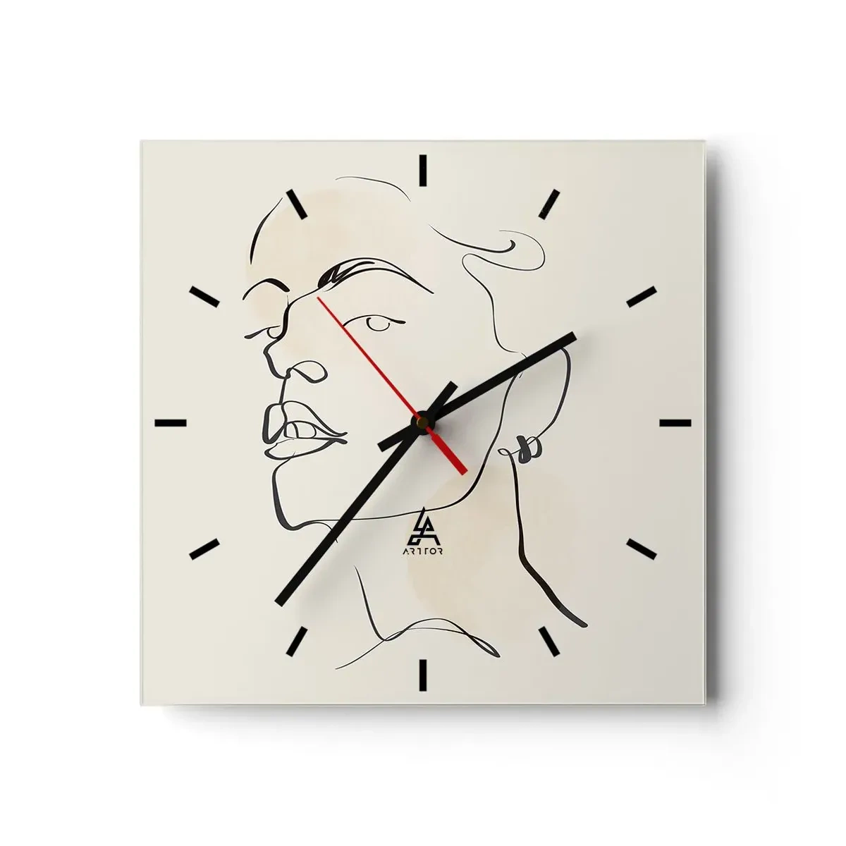 Horloge murale - Pendule murale - Regard fier - 40x40 cm