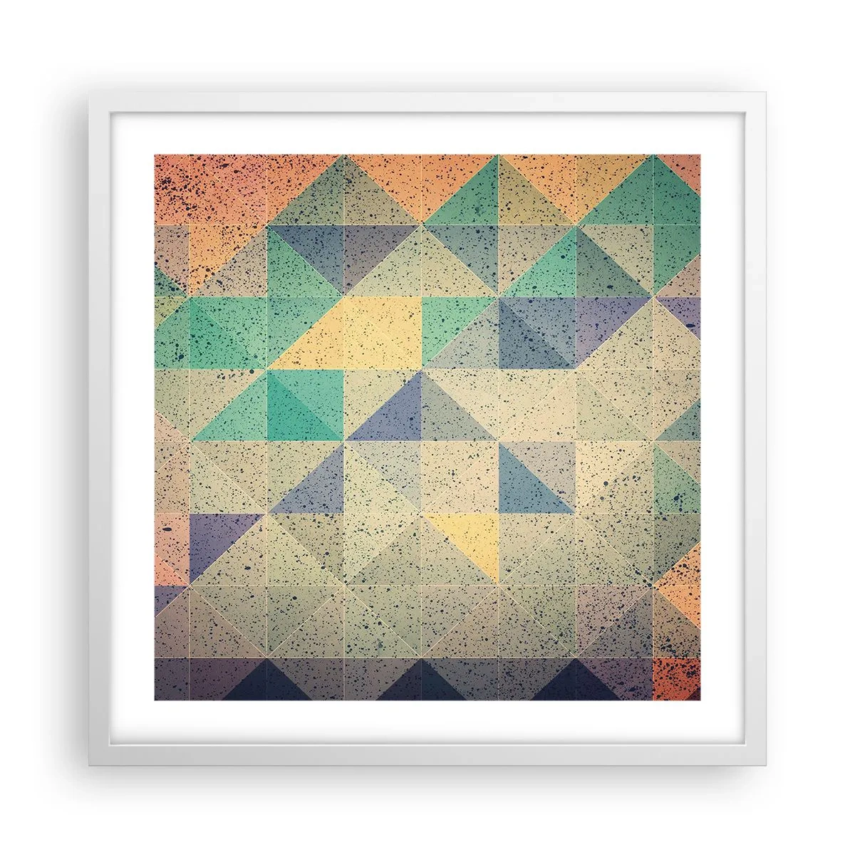 Affiche dans un cadre blanc - Poster - République des triangles - 50x50 cm