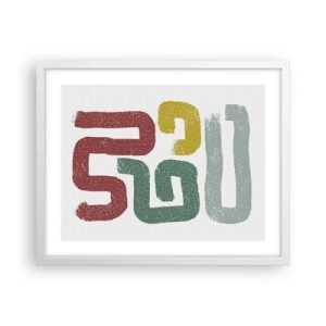 Affiche dans un cadre blanc - Poster - Dans une langue inconnue - 50x40 cm