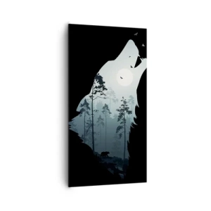 Impression sur toile - Image sur toile - La voix de nuit de la forêt - 65x120 cm