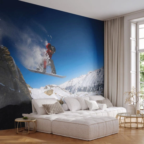 Papier peint sur mesure Premium Canvas - Et tu es devenu une partie de l'espace - Paysage, Planche a neige, sport