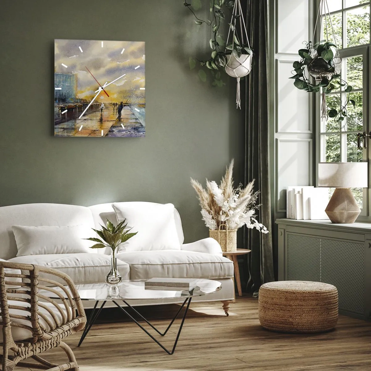 Horloge murale - Pendule murale - La vie sur le rivage - 40x40 cm