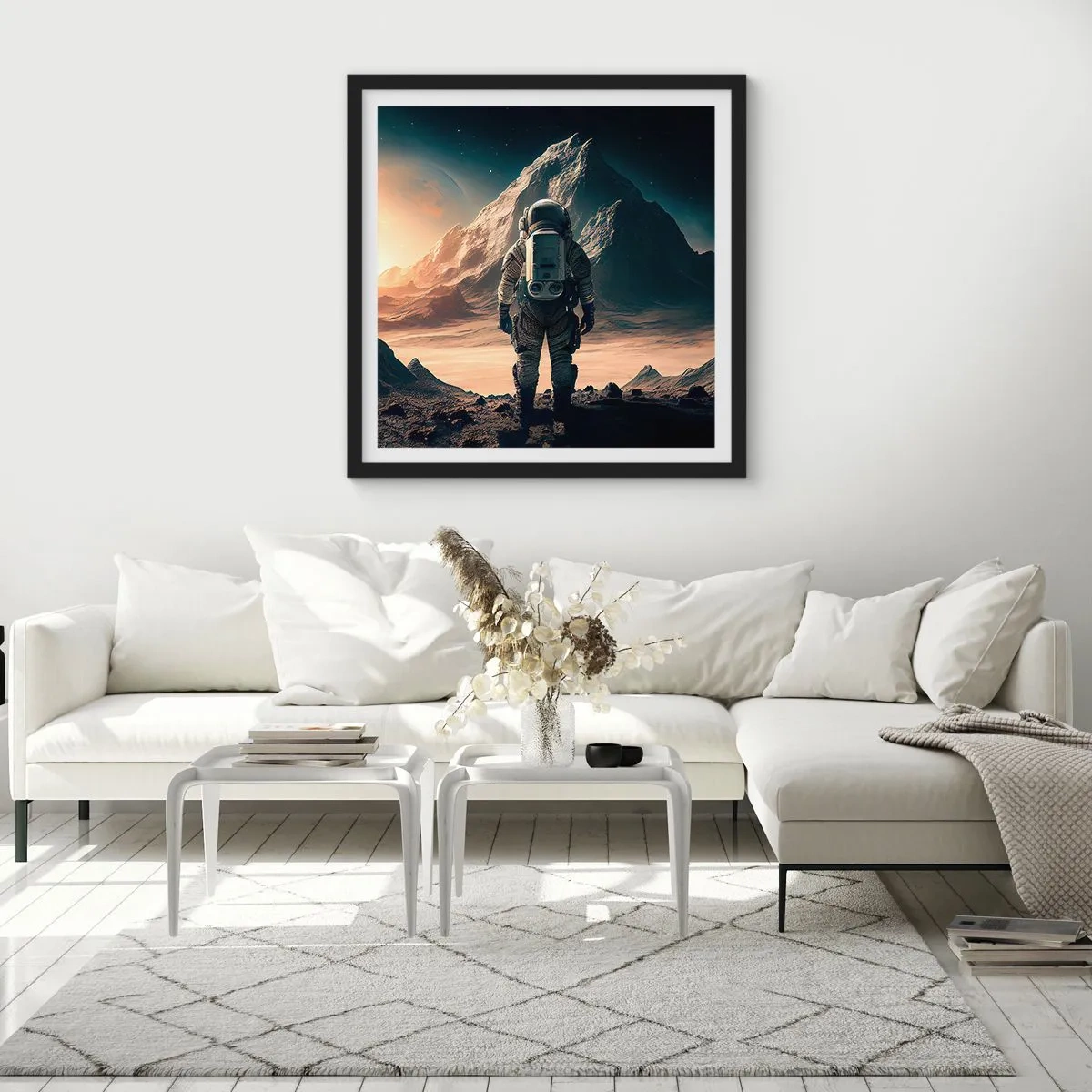 Affiche dans un cadre noir - Poster - Nouveau défi - 60x60 cm