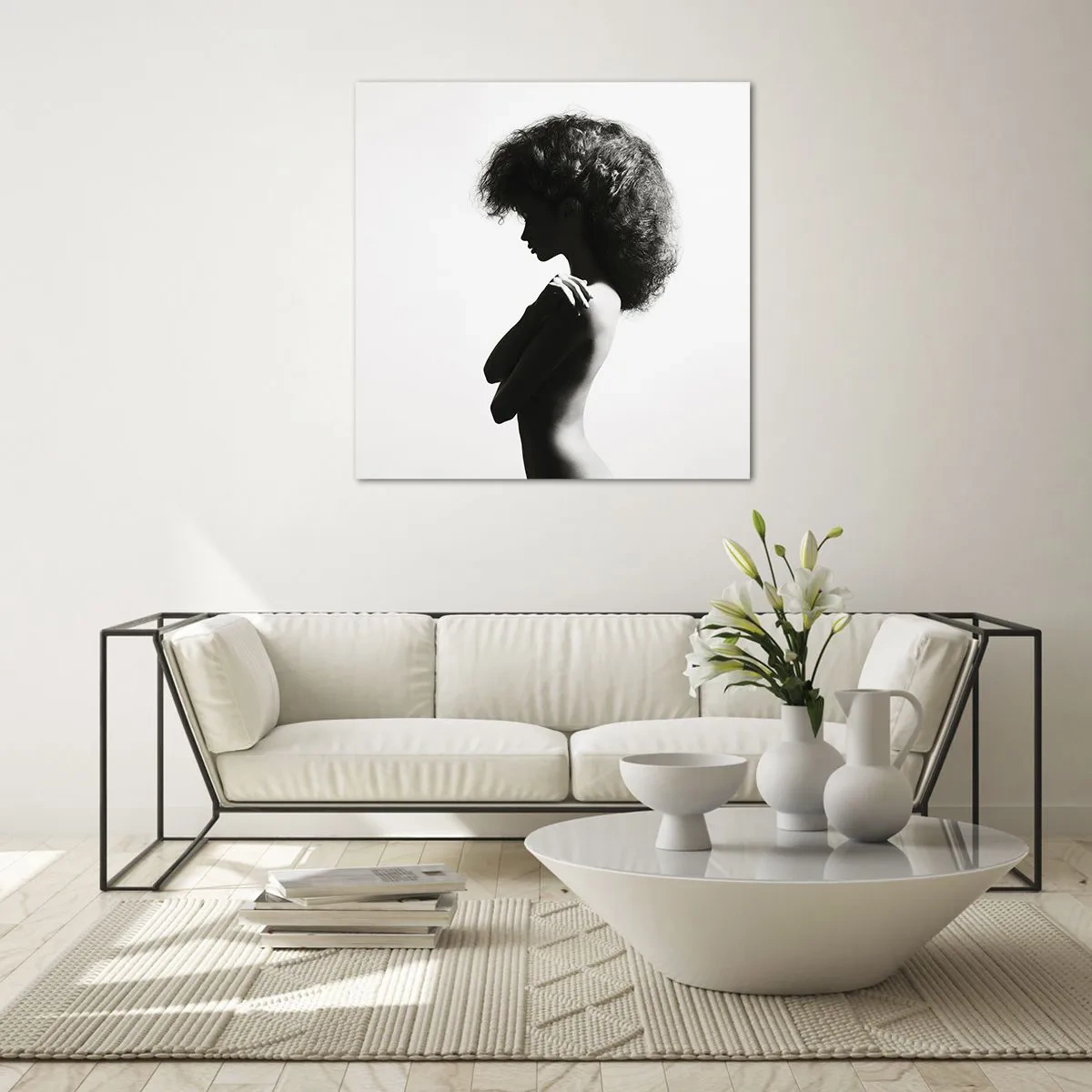 Impression sur verre - Image sur verre - Comme une fleur au bout d'une fine tige - 30x30 cm