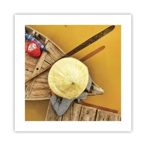 Affiche - Poster - La vie sur le fleuve Jaune - 40x40 cm