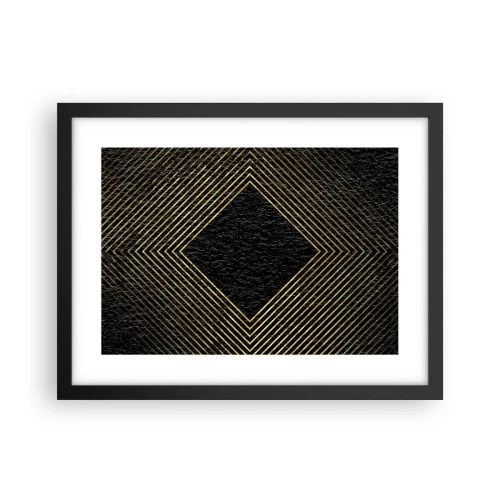 Affiche dans un cadre noir - Poster - Géométrie dans un style glamour - 40x30 cm