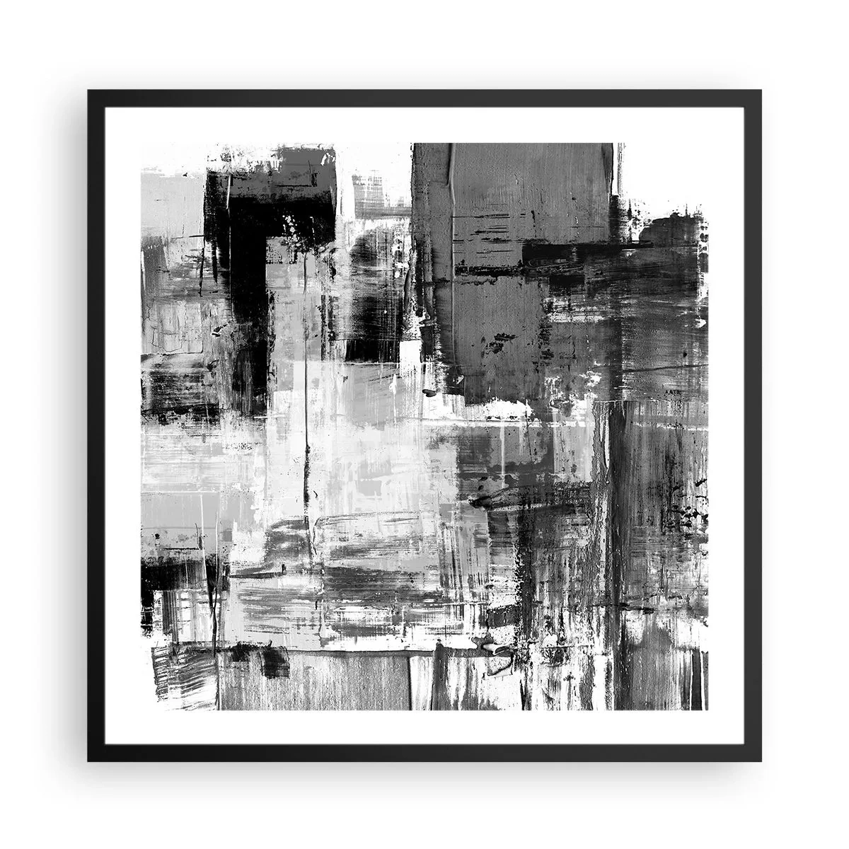 Affiche dans un cadre noir - Poster - Le gris est beau - 60x60 cm