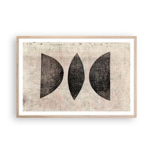 Affiche dans un chêne clair - Poster - Abstraction ethnique - 91x61 cm