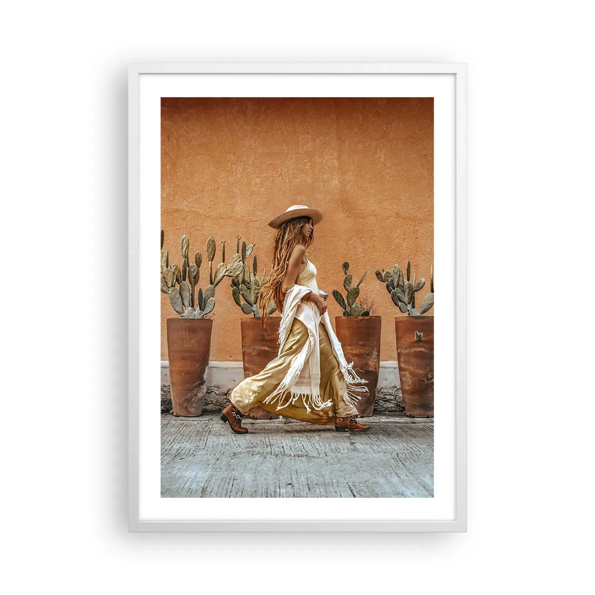 Affiche dans un cadre blanc - Poster - Style hippie - 50x70 cm