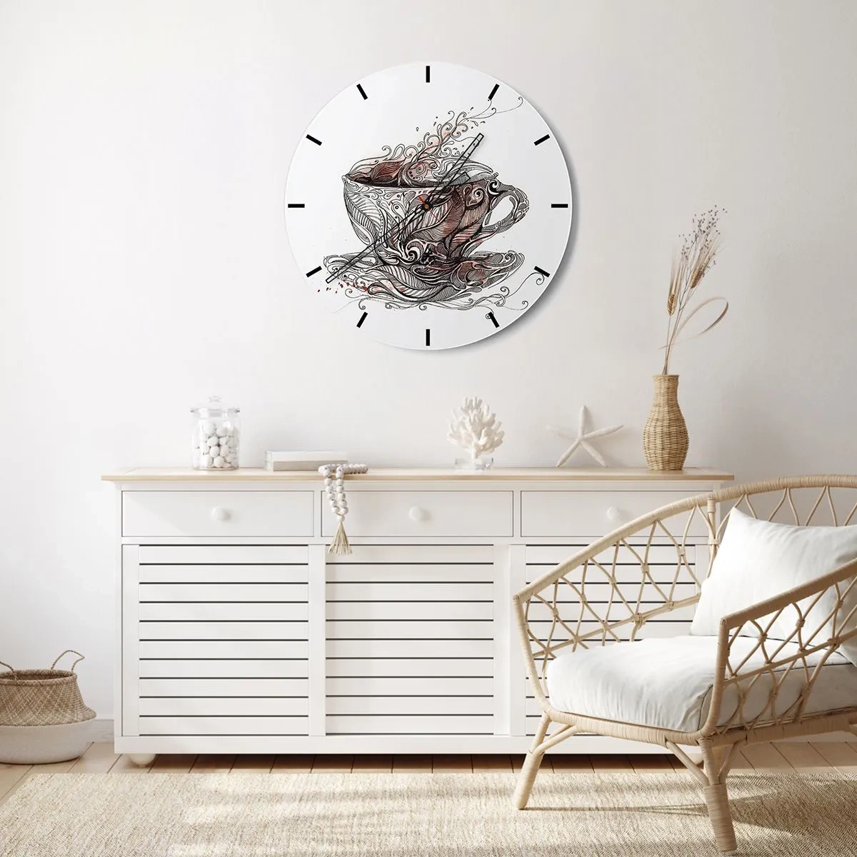 Horloge murale - Pendule murale - Du thé, bon pour tout - 40x40 cm
