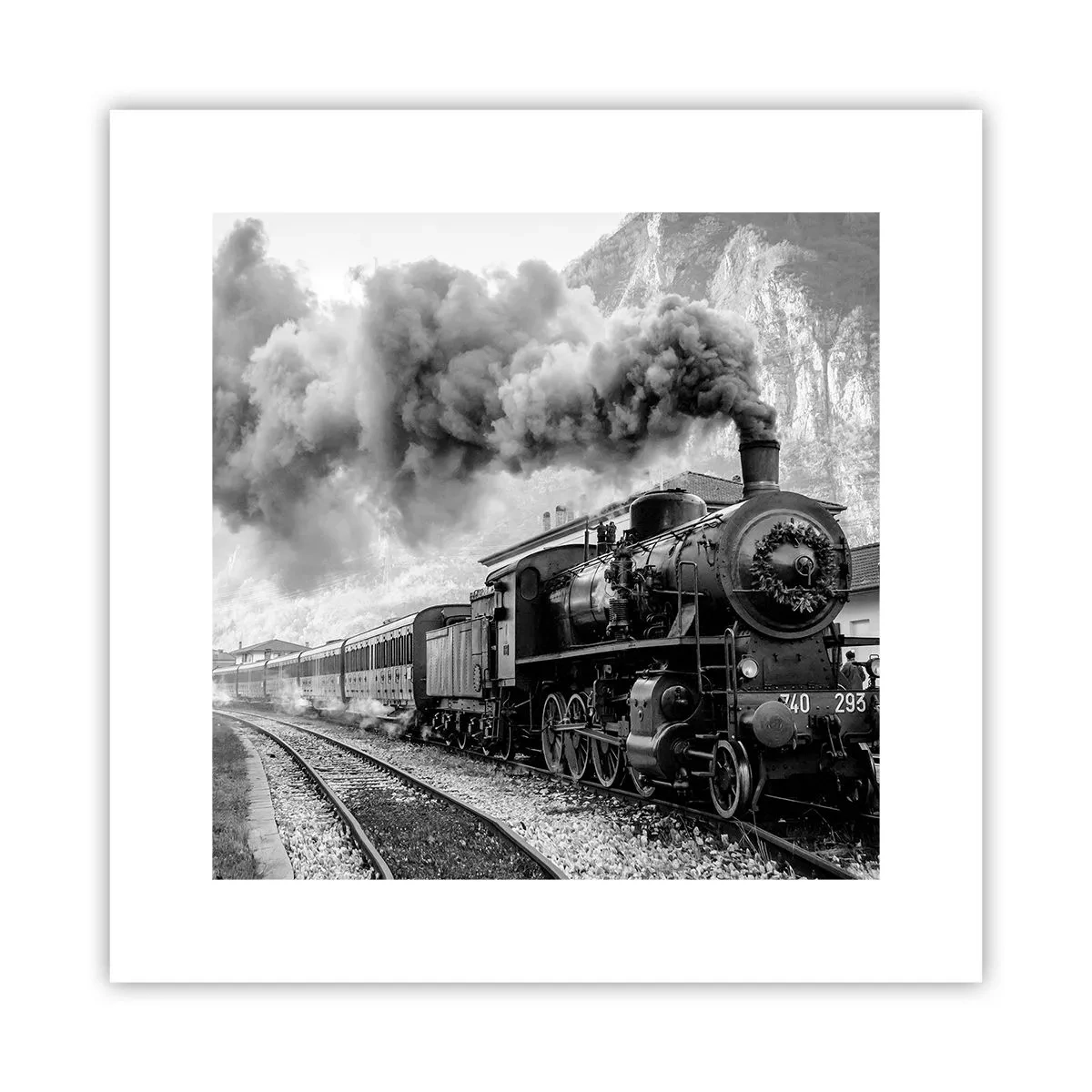 Affiche - Poster - Attend à la gare... - 30x30 cm
