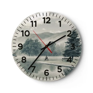 Horloge murale - Pendule murale - Le lac dort encore - 30x30 cm