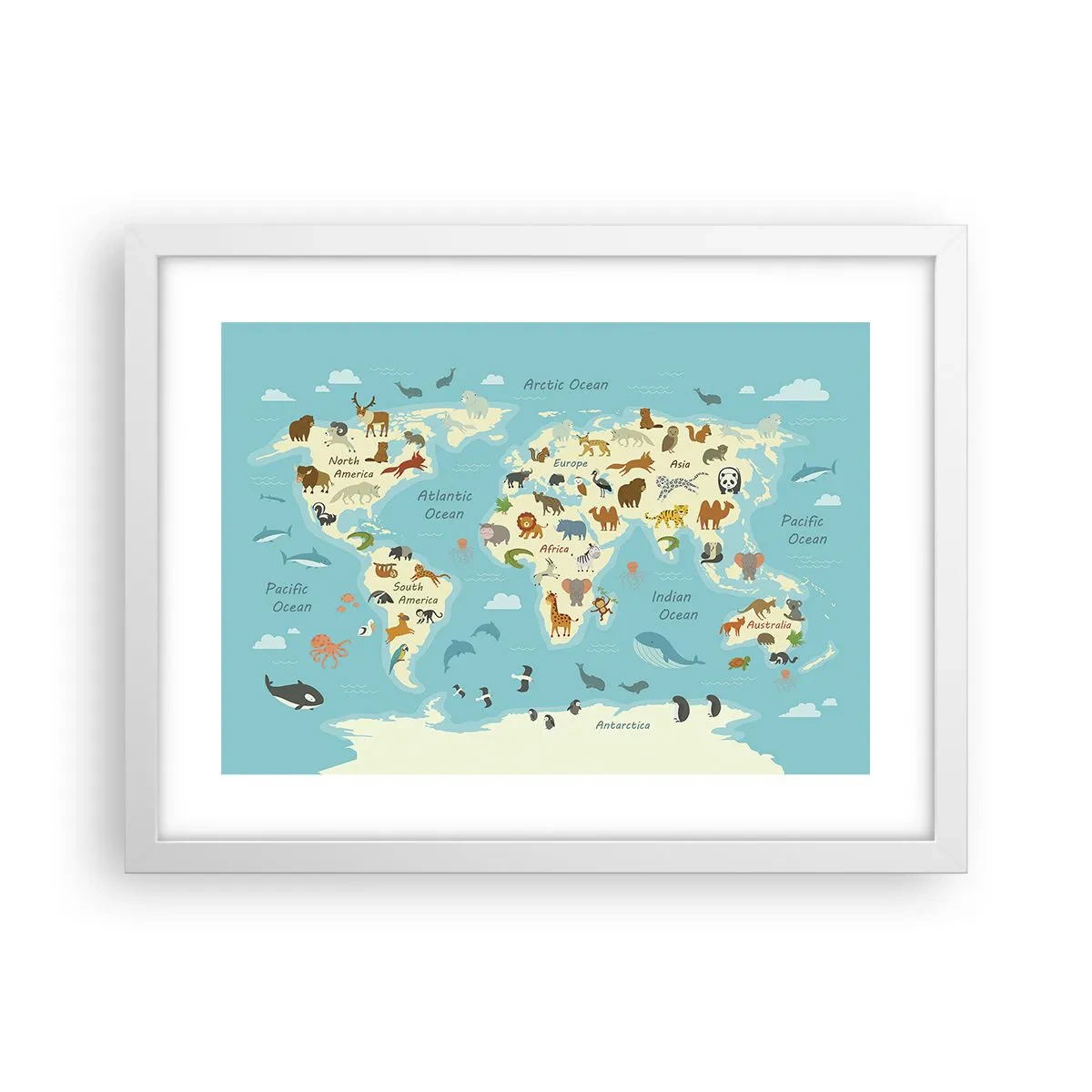 Affiche dans un cadre blanc - Poster - De bons voisins - 40x30 cm