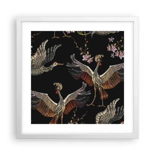 Affiche dans un cadre blanc - Poster - Un oiseau de conte de fées - 40x40 cm