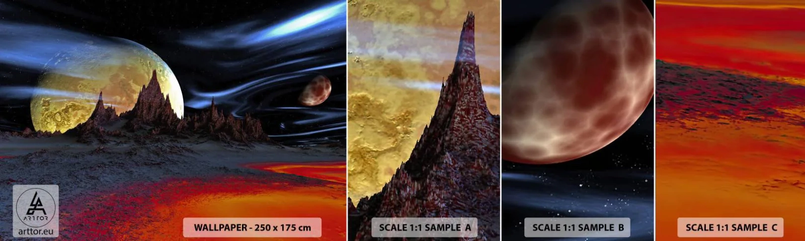 Échantillon De Papier Peint Standard Eco - Monde inconnu - Abstraction, Cosmos, 3D - 100x30 cm