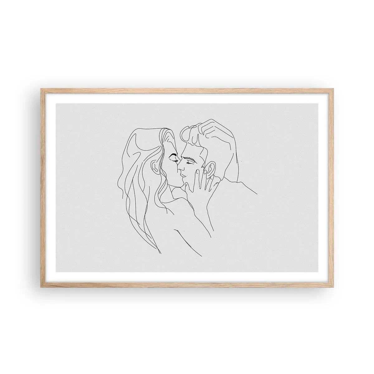 Affiche dans un chêne clair - Poster - La même ligne - 91x61 cm