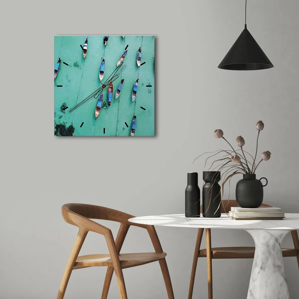 Horloge murale - Pendule murale - Dans une attente jouyeuse - 40x40 cm