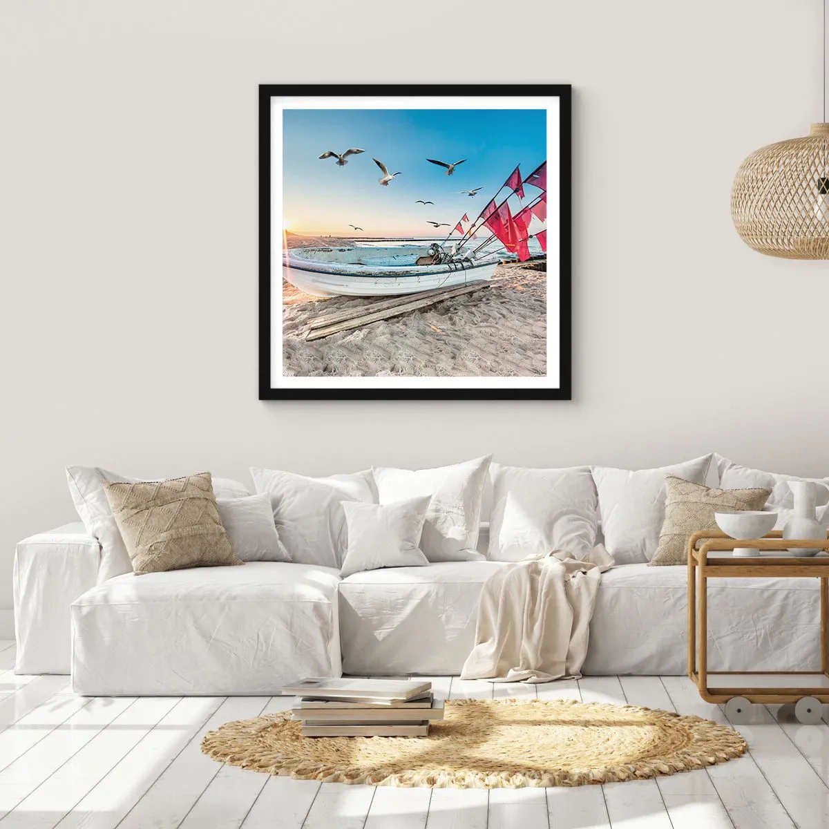 Affiche dans un cadre noir - Poster - Repos mérité - 50x50 cm