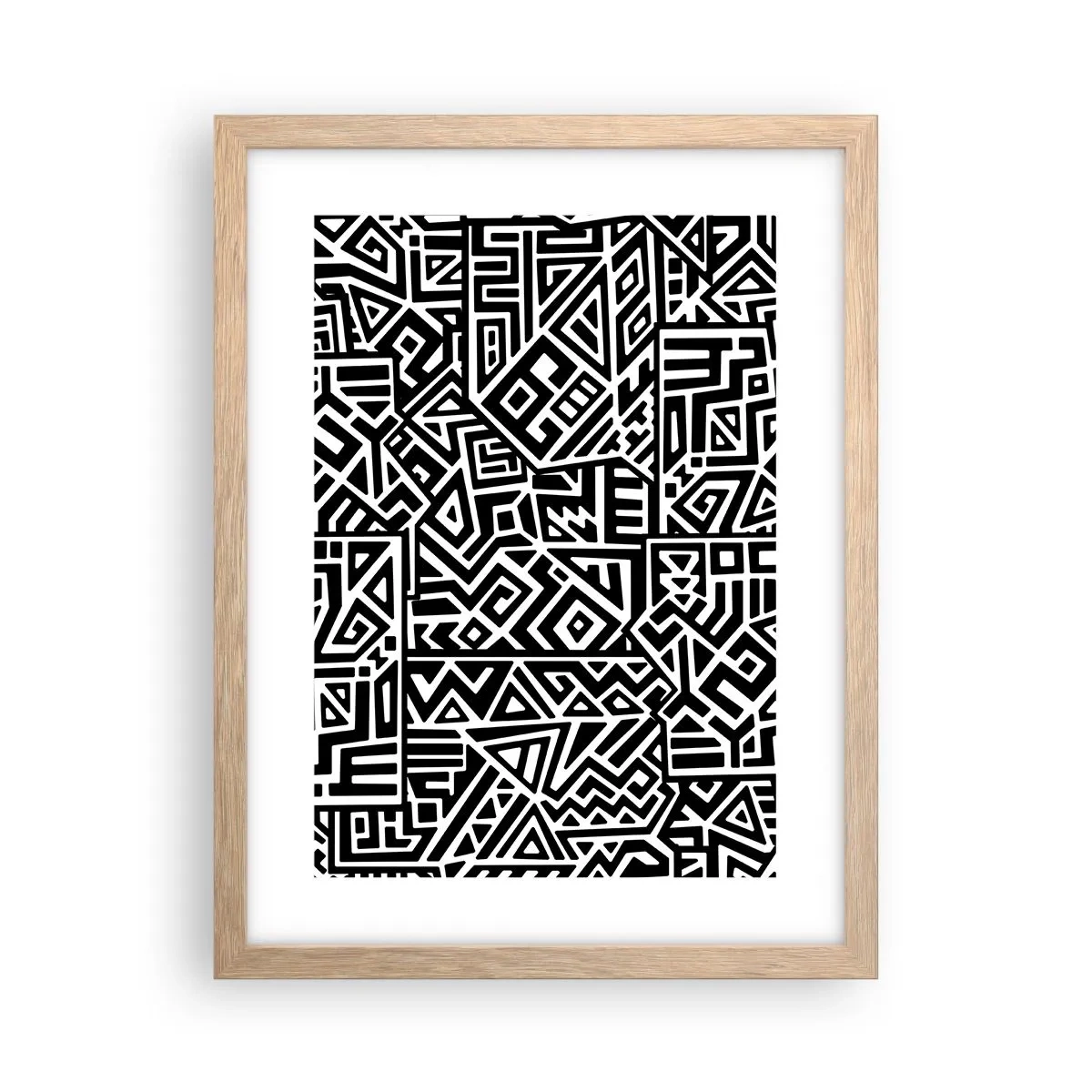 Affiche dans un chêne clair - Poster - Composition précolombienne - 30x40 cm