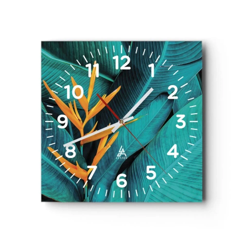 Horloge murale - Pendule murale - Fleur d'Eden - 40x40 cm