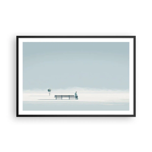 Affiche dans un cadre noir - Poster - Oui, j'attends. - 91x61 cm