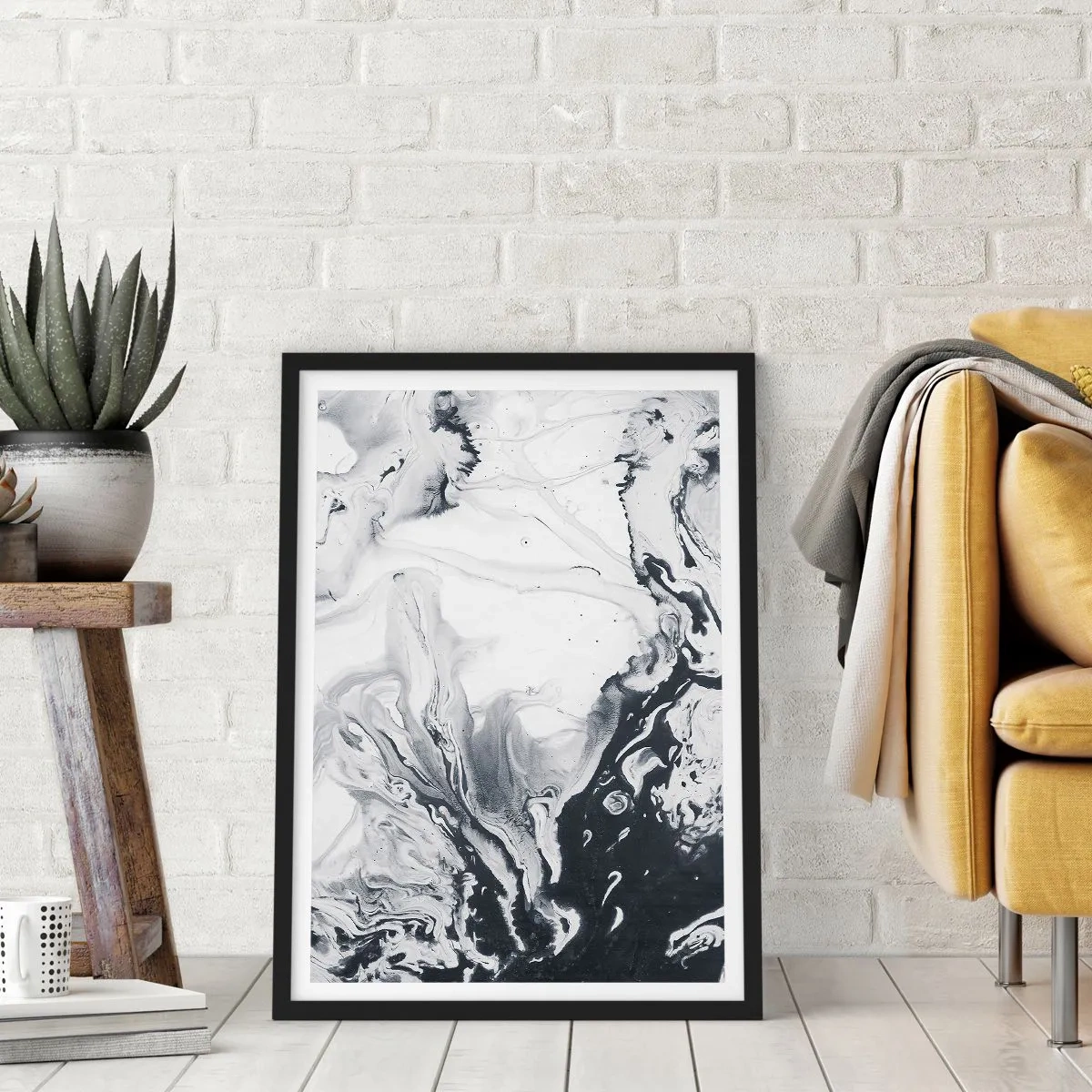 Affiche dans un cadre noir - Poster - Au centre de la Terre - 40x50 cm