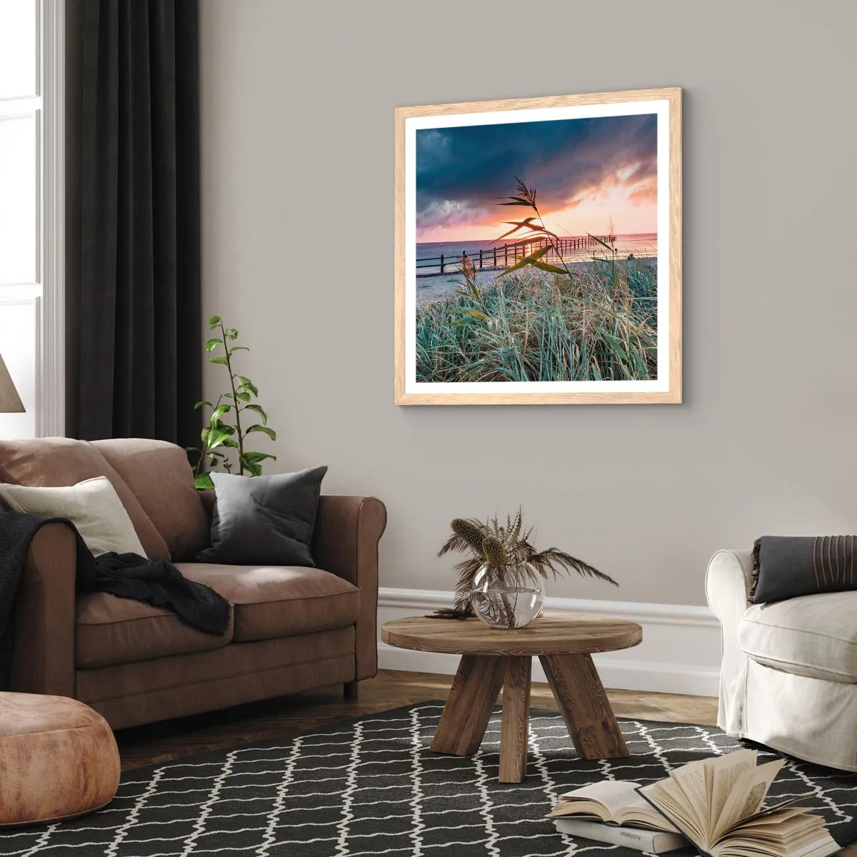 Affiche dans un chêne clair - Poster - Ça ne passe pas avec le vent - 50x50 cm