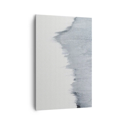 Impression sur toile - Image sur toile - Composition grise abstraite dans un style minimaliste - 80x120cm - Une esquisse mystérieuse - Décoration murale moderne pour le salon et la chambre ARTTOR