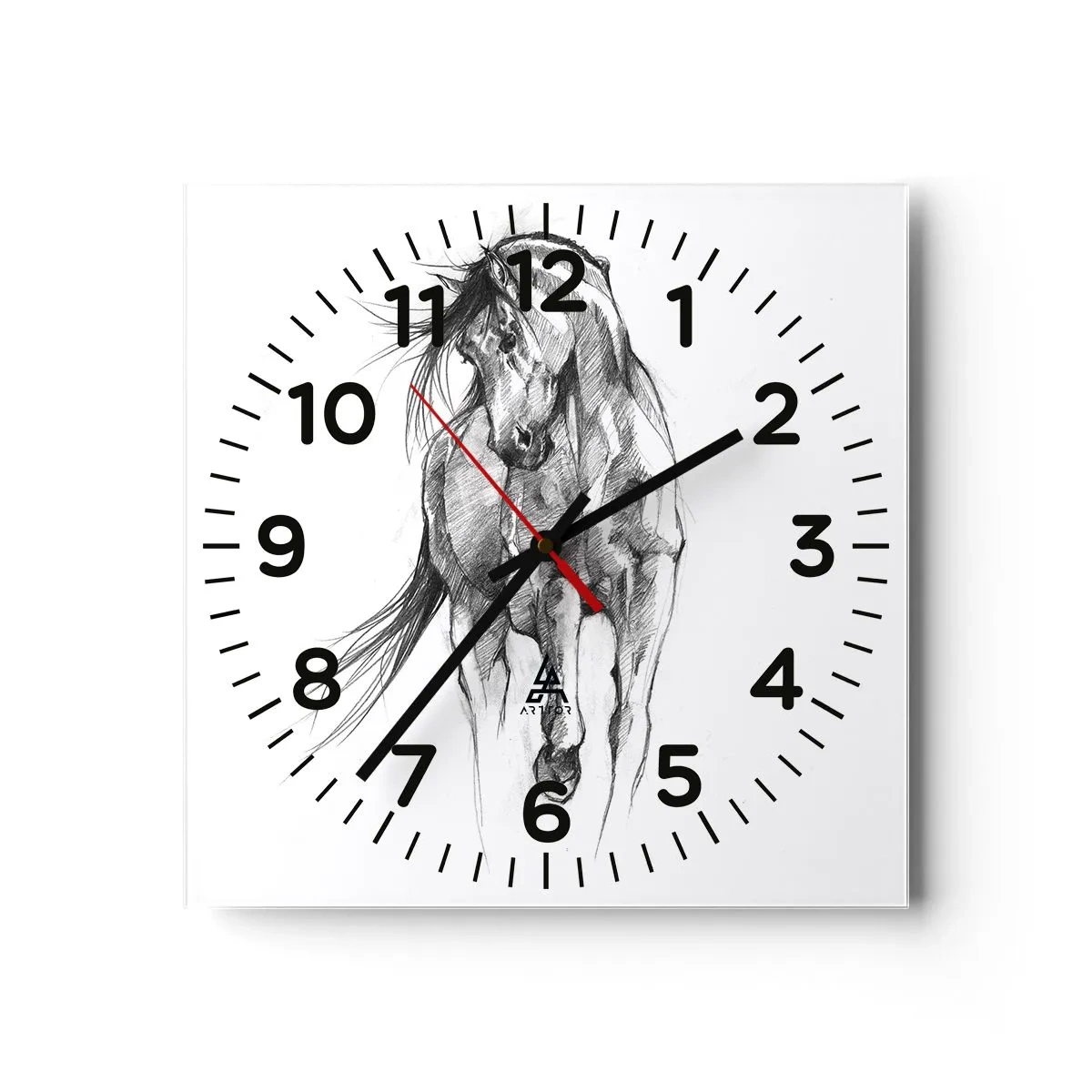 Horloge murale - Pendule murale - D'un trot gracieux - 30x30 cm