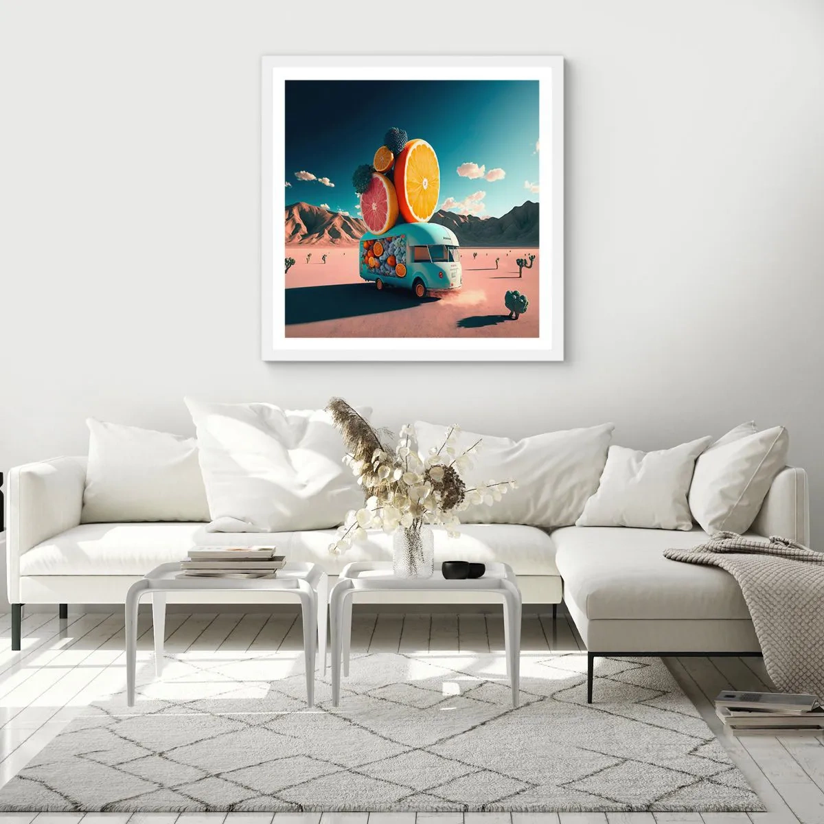 Affiche dans un cadre blanc - Poster - Le goût des vacances - 40x40 cm