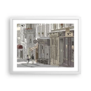 Affiche dans un cadre blanc - Poster - Joie de la ville - 50x40 cm