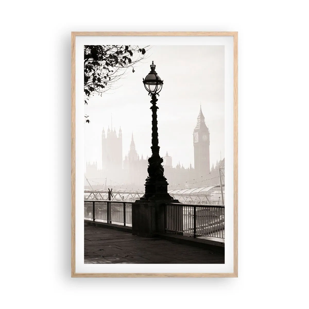 Affiche dans un chêne clair - Poster - Un matin londonien - 61x91 cm
