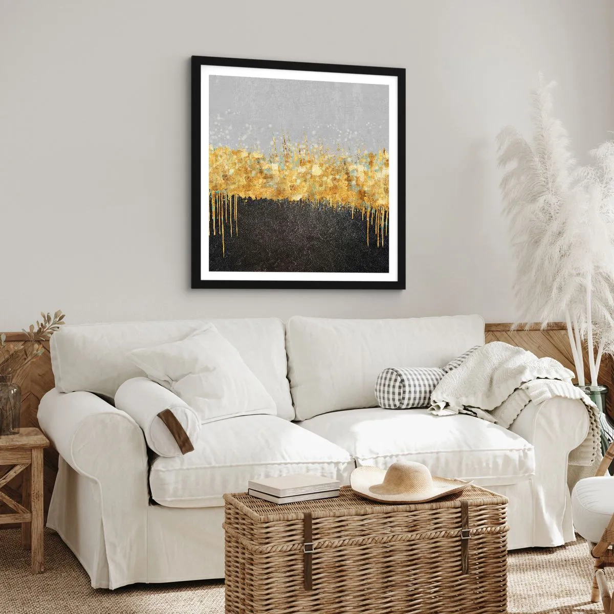 Affiche dans un cadre noir - Poster - Vers l'intérieur et vers le haut - 40x40 cm