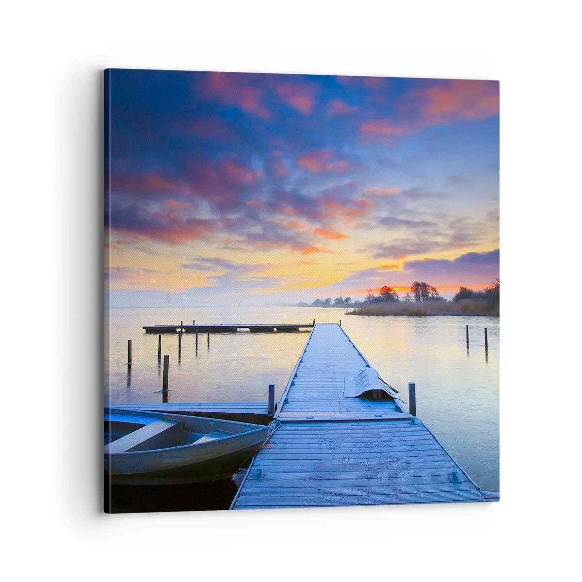 Impression sur toile - Image sur toile - Calme violet-doré - 70x70 cm