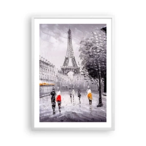 Affiche dans un cadre blanc - Poster - Balade parisienne - 50x70 cm