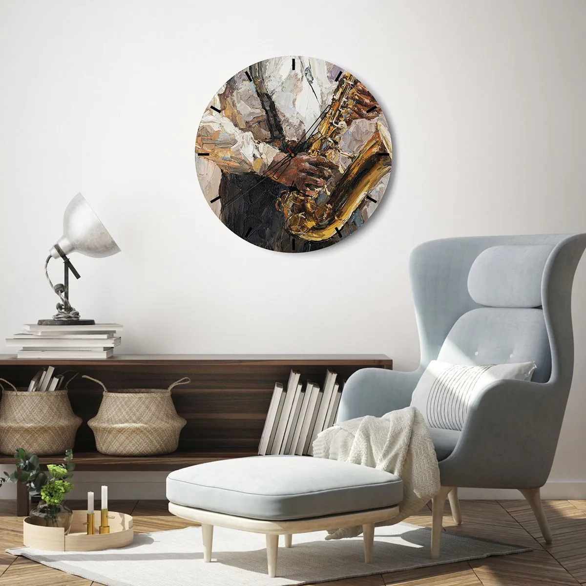 Horloge murale - Pendule murale - C'est l'heure du solo - 40x40 cm