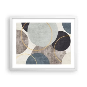 Affiche dans un cadre blanc - Poster - Cercles sur cercles - 50x40 cm