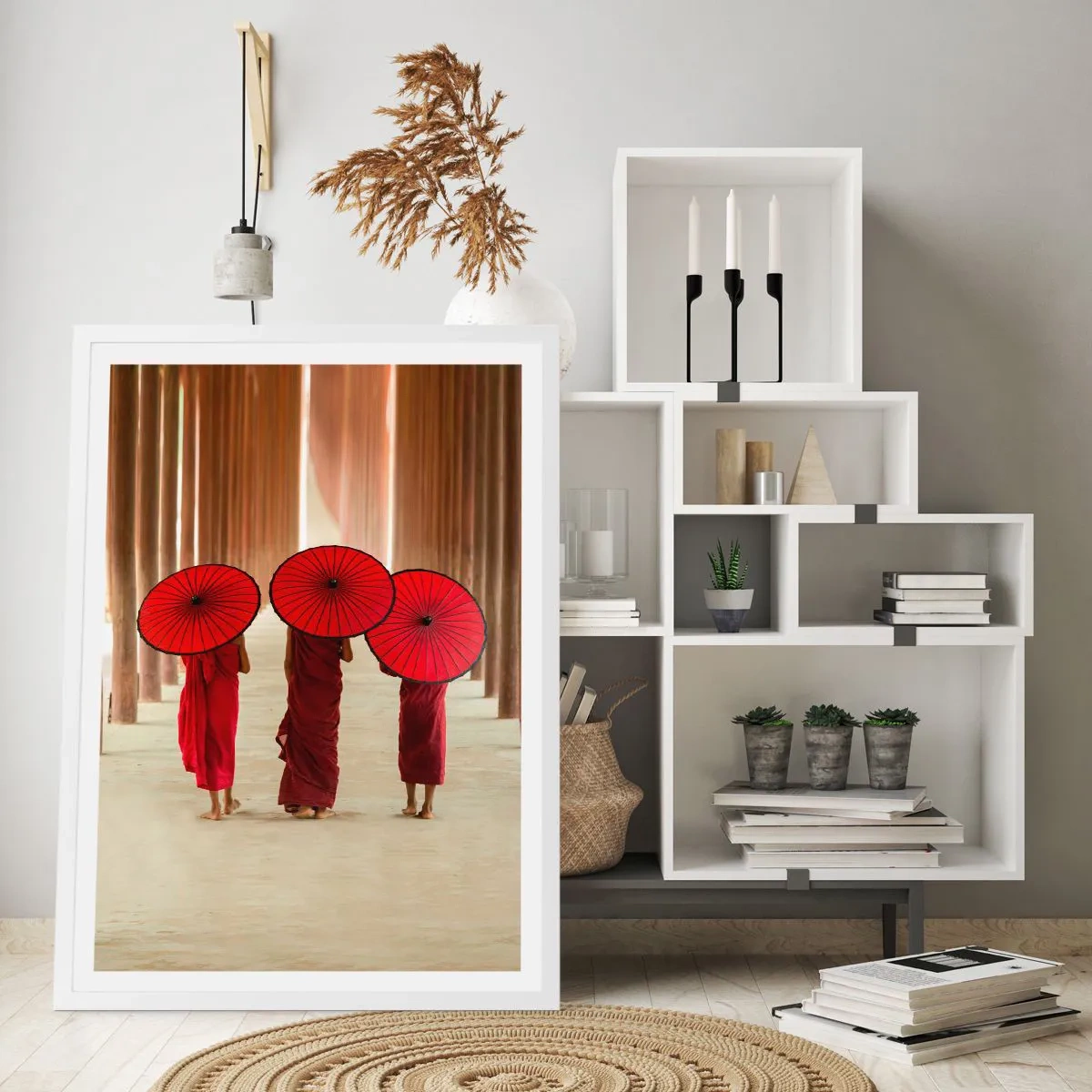 Affiche dans un cadre blanc - Poster - Sur la route du pays pure - 50x70 cm