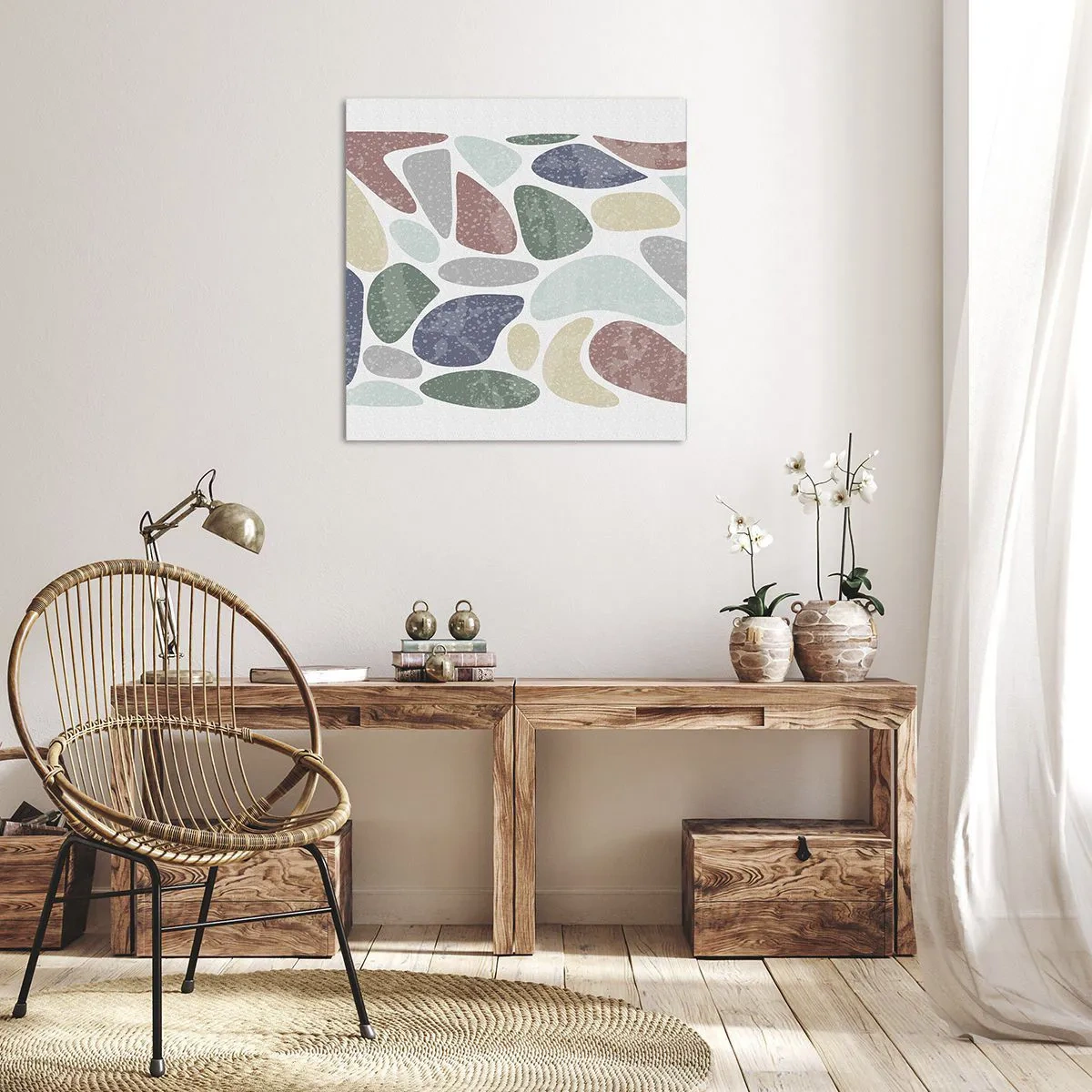 Impression sur toile - Image sur toile - Une mosaïque de couleurs poudrées - 70x70 cm