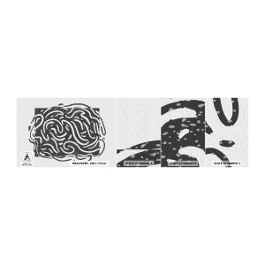 Échantillon de Papier Peint Autocollant Deluxe Sticker - Abstraction : la danse de la joie - Bohème, Noir et blanc, Minimalisme - 100x30 cm